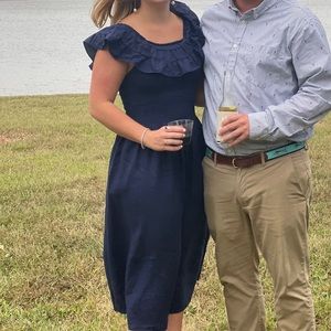 Hill House Akilah Nap dress Navy Linen